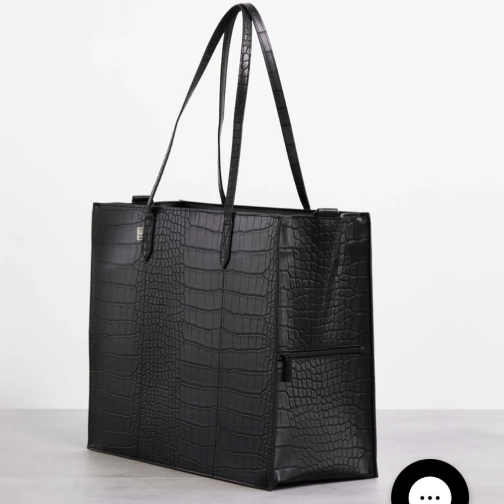 Beis Work Tote in Black Croc